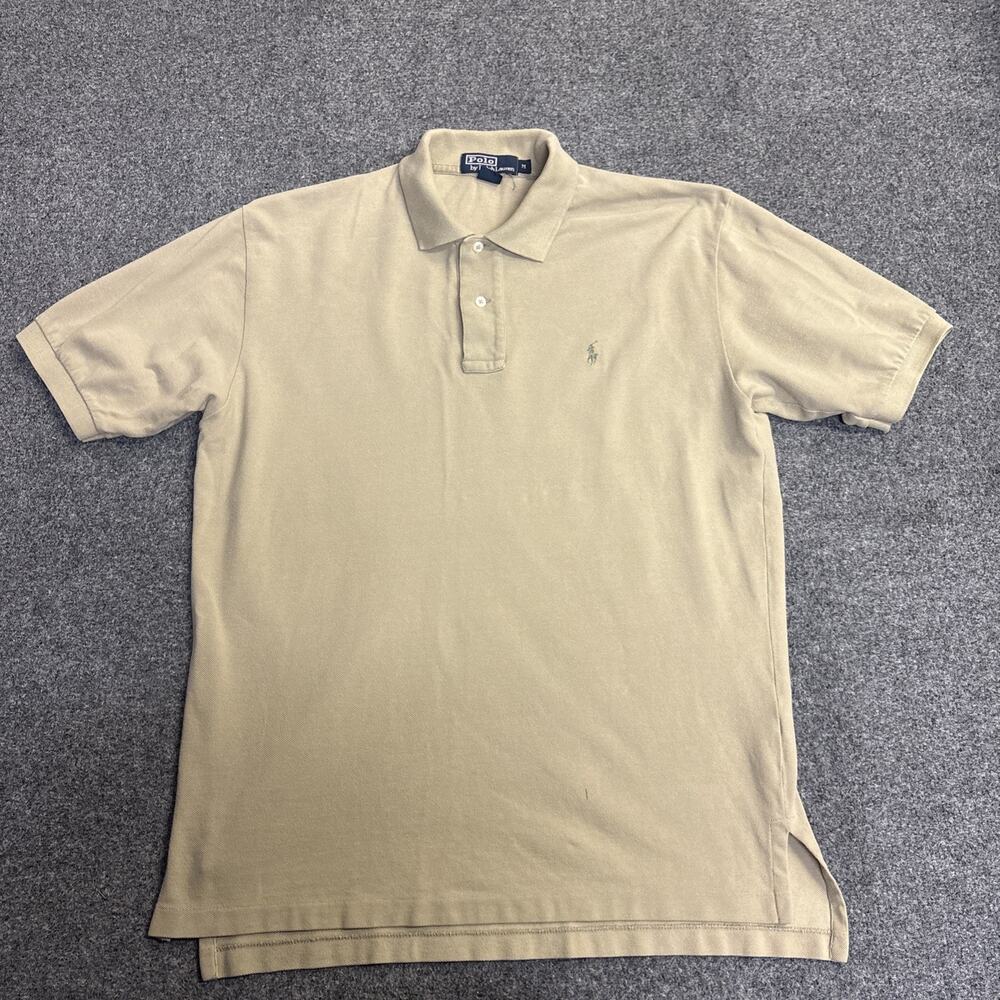 VTG 90’s Polo Ralph Lauren Mens Medium Tan Short Sleeve Pony
